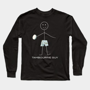 Funny Mens Tambourine Design Long Sleeve T-Shirt